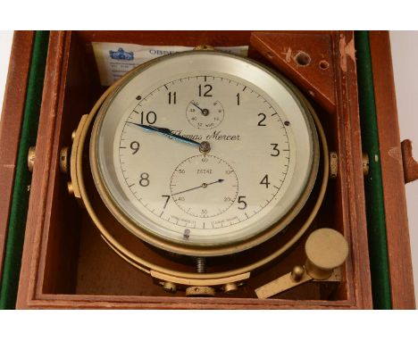 A modern marine chronometer by Thomas Mercer, St Albans, England, the silvered Arabic dial fitted seconds subsidiary dial and