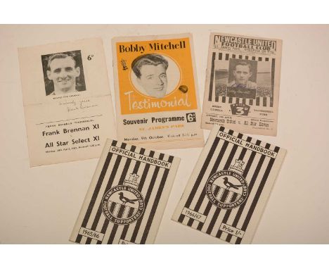 Newcastle United Testimonial Match for Bobby Cowell, 16th April 1956, programme signed by Cowell; Testimonial for Bobby Mitch