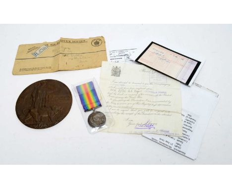 First World War medal and Commemoration Plaque awarded to 21171 Private Alfred Charles Rogers, Coldstream Guards, awarded the