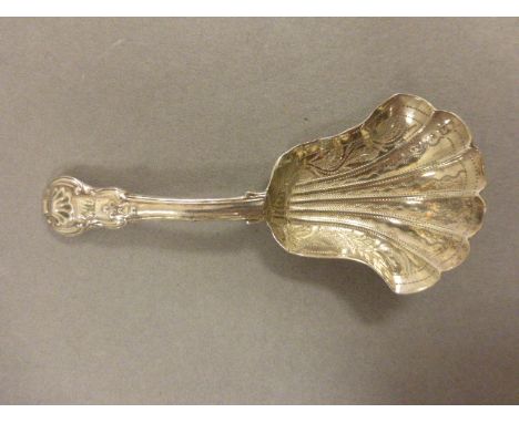 Silver Birmingham 1861 Thomas & Perry Ornate Caddy Spoon
