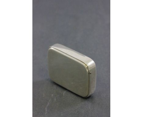 A Victorian silver snuff box, of plain form with a push top, Birmingham 1891, John Millward Banks
