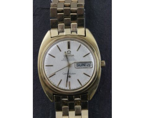 Gents Omega Automatic Chronometer Constellation wristwatch with sweep second hand, day/date box, and original stainless steel