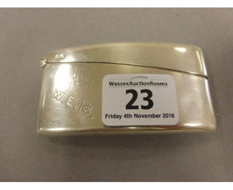 A silver pocket card case, Chester 1914, Haseler Brothers 