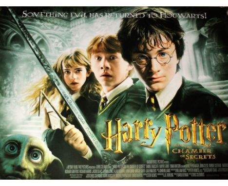 Harry Potter and The Chamber of Secrets.Quad Poster 30x40in. 2002 fantasy film directed by Chris Columbus based on the novel 