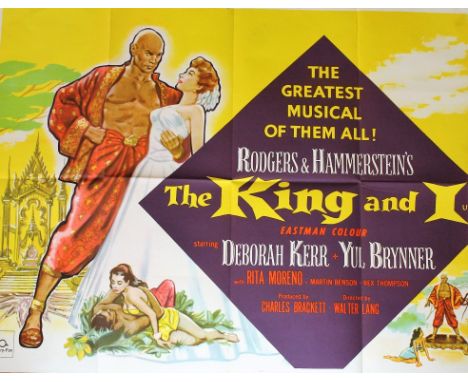 The King and I.1956 Quad Poster 30x40in. Poster Artwork: Tom Chantrell. American music film directed by Walter Lang. Starring