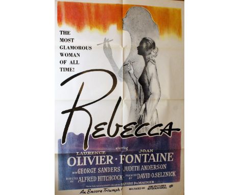 Rebecca.27x41in one sheet Poster. American romantic psychological thriller directed by Alred Hitchcock. Starring Laurence Oli