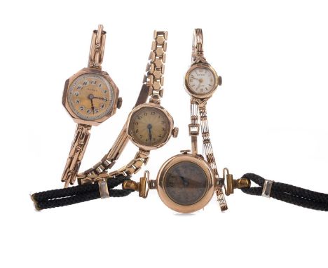 LADY'S GENEX NINE CARAT GOLD MANUAL WIND WRIST WATCH,the octagonal case with Arabic hour markers, 25mm case, on an expanding 