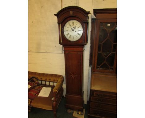 A 19th century eight day long case clock by Thomas Sillito of Uttoxeter. The inner chapter ring has Roman numerals and an out