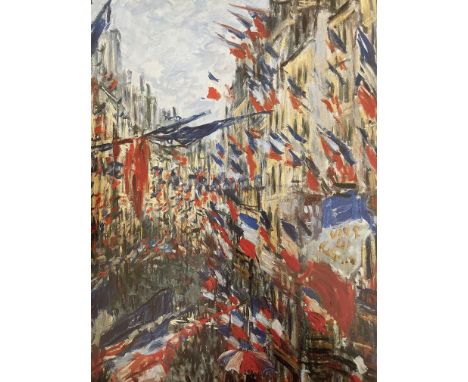 Claude Monet "The Rue Saint-Denis, 30th of June 1878" Print.Measures (approx): 12.25 x 9.25.Mounted to archival quality paper