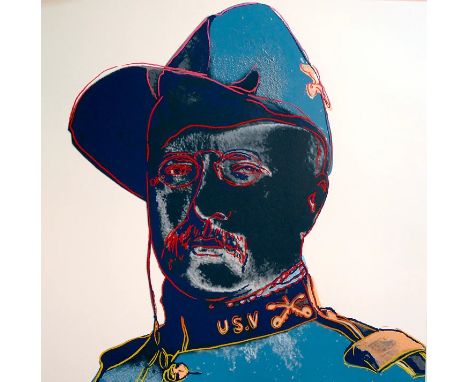 Andy Warhol "Teddy Roosevelt", FSII 386 Silkscreen. Cowboys and Indians, 1986. On Lenox Museum Board. Measures (approx): 36 x