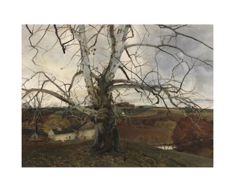 Andrew Wyeth "Pennsylvania Landscape" Offset Lithograph.Measures (approx): 26.0 x 19.5.Mounted to archival quality paper.Vers