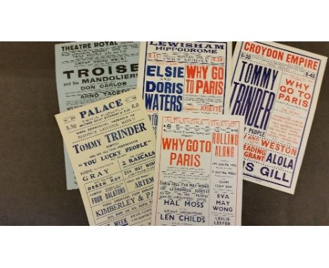 THEATRE, programmes & handbills, Music Hall and Variety, 1930's-40's, inc. Lewisham Hippodrome, Croydon Empire, Theatre Royal