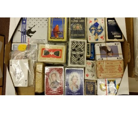PLAYING CARDS, complete packs (72, not checked), inc. advertising, royalty, comedy etc., some early, FR to EX, Qty.