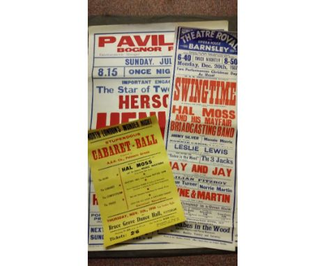 THEATRE POSTERS, 1930's-40's, Musical Hall & Variety selection, inc. Tottenham - North London's Wonder Night 1936 (two sizes)
