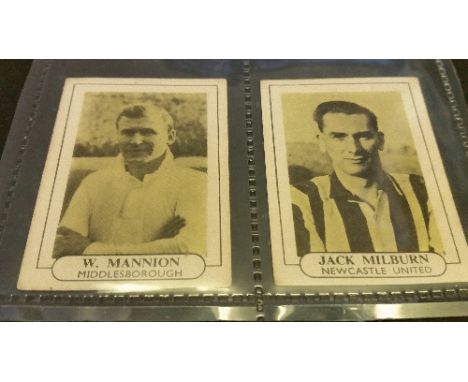 WILKINSON, Popular Footballers, Nos. 14 Milburn (Newcastle) & 18 Mannion (Middlesbrough), latter creased, about G to VG, 2