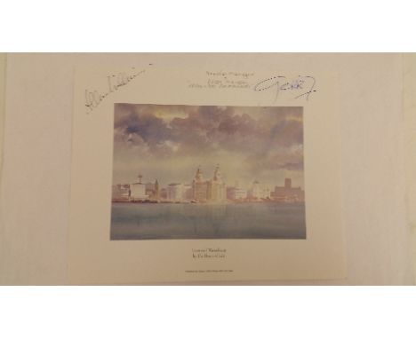 ENTERTAINMENT, signed selection, inc. promotional photo 6 x 9 by Mary Hopkin, colour print of Liverpool Waterfront by Dr Bruc