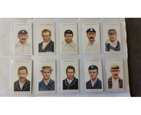WILLS, Cricketers (1908), complete, large S, G to EX, 25