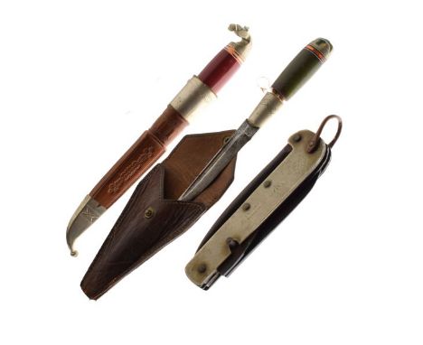 Early 20th Century War Department pocket knife, 'Encore' by T.Turner &amp; Co with Ordnance broad arrow mark, together with t