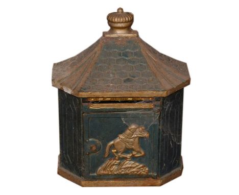 Painted cast iron post box of architectural design   Condition: 