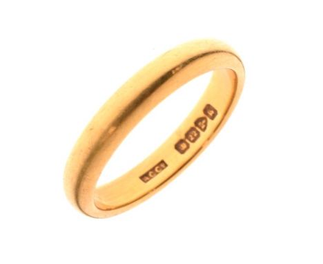 22ct gold wedding band, Chester 1936, size R, 7g approx   Condition: 