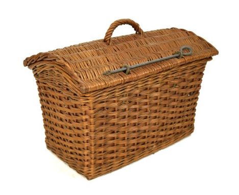 Wicker hamper or carrier of dome top design   Condition: 