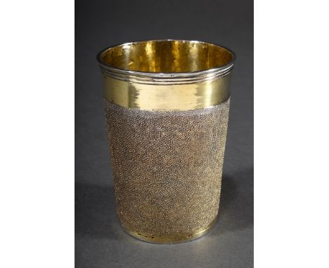 Barock Schlangenhaut Becher mit graviertem Besitzervermerk am Boden "Anna. Geborne. vom. Hohendorffin Hansen. von. Zeschen. A