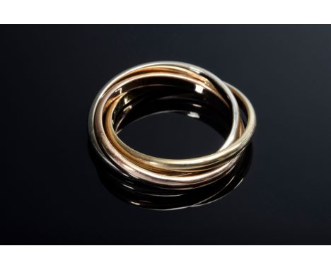 Klassischer Tricolor 585 Gold Ring, 5,1g, Gr. 55