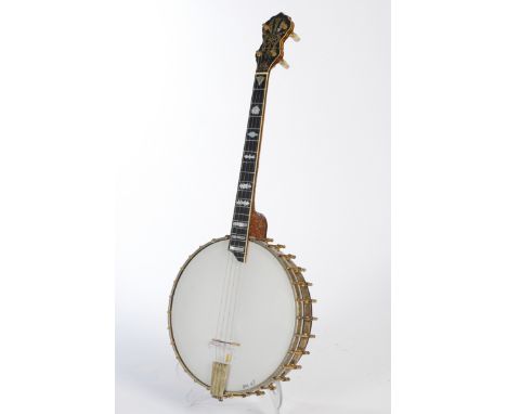 Tenor Banjo, The Vega Co., Boston Massachusetts, Modell Tubaphone Deluxe, USA 1920, Seriennummer 47920, Short Scale Hals, ver