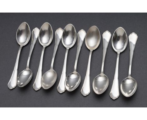 10 Teelöffel "Englisch Chippendale", BSF, Silber 800, 199g, L. 12,5cm, leichte Gebrauchsspuren