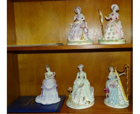 A set of four limited-edition Royal Worcester figurines from 'The Graceful Arts' series by Maureen Halson, comprising: 'Poetr