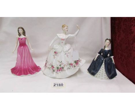 Three Royal Doulton figurines, 'Shirley' HN2707, 'Debbie' HN2385 and 'Ruby' HN4976.