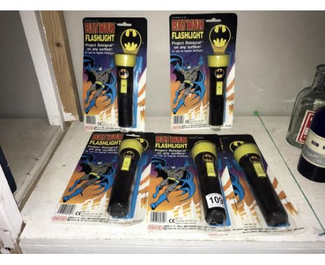 5 Batman flash light torches in original packaging