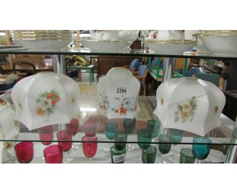 Three 1930/40's glass lamp shades.