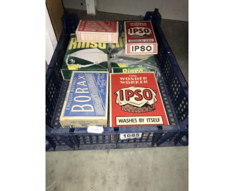 6 Rinso, Borax &amp; Ipso vintage washing powder cardboard boxes