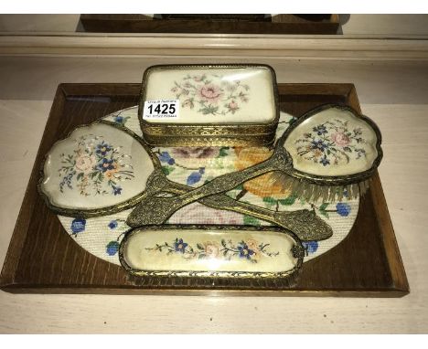 A vintage dressing table set