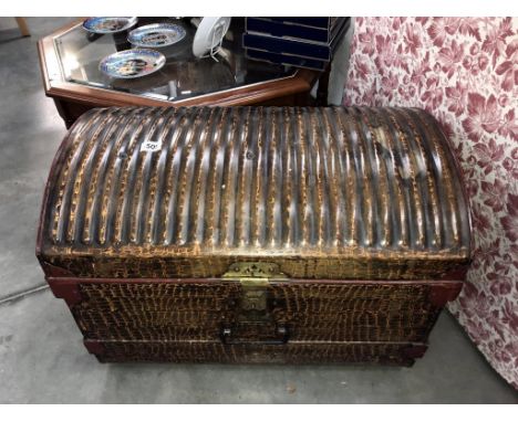 An antique Jones Brothers & Co. crocodile 'Orient' travelling trunk with keys (keys in office) ****Condition report**** Made 
