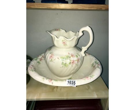 A Staffordshire jug and basin set