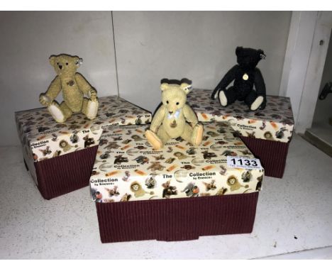 3 boxed Steiff Enesco porcelain articulated bears