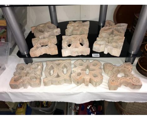 10 vintage ornate terracotta air bricks/tiles