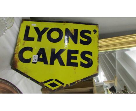 A Lyon's cakes enamel sign.  (collect only).