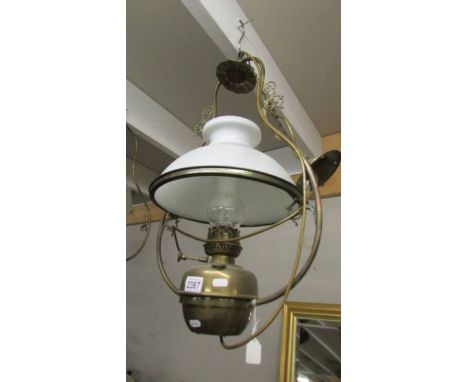 An electrified ceiling light (originally oil).  (collect only).