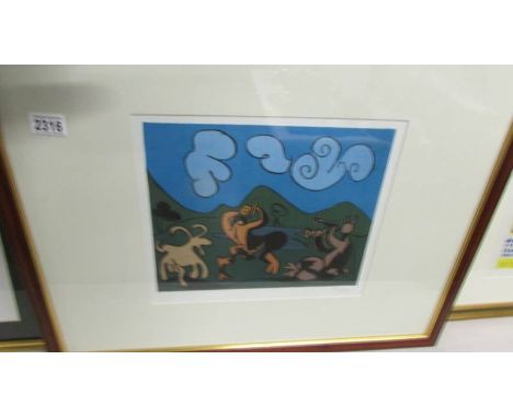Pablo Picasso (1881-1973) Offset lithograph of the linocut print entitled 'Two Satyrs and goat' published in New York circa 7