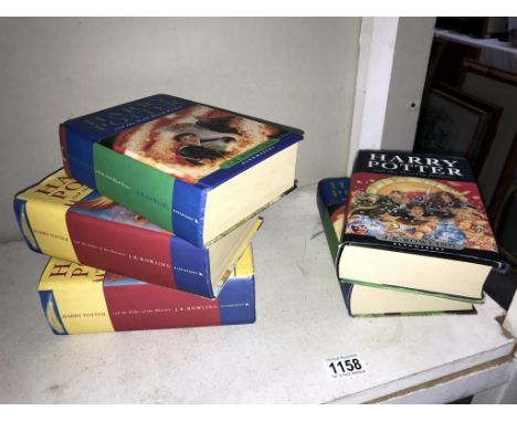 5 first edition Harry Potter books.