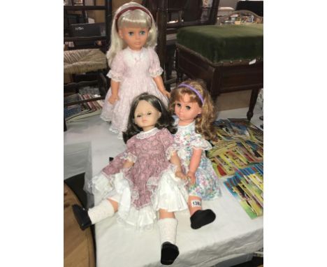 3 Vintage Palitoy walker dolls (walking mechanism a/f)