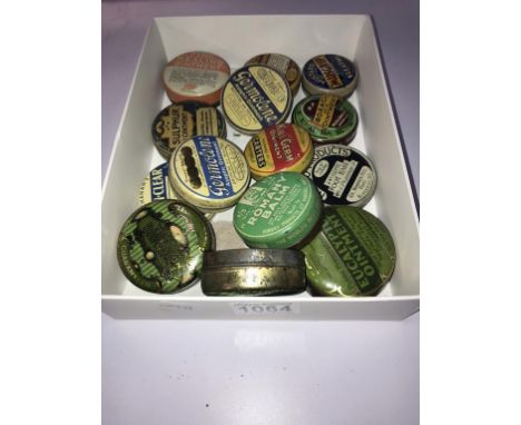 A good selection of vintage ointment tins