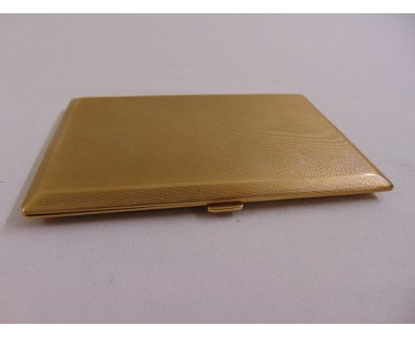 9ct yellow gold engine turned cigarette case, approx total weight 170.8g