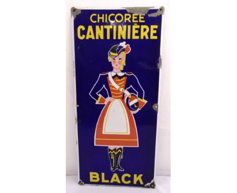 A rectangular polychromatic enamel sign for Chicoree Cantiniere, 74.5 x 34.5cm