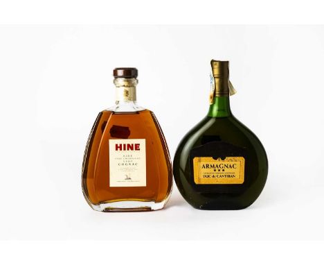 Hine Rare Fine Champagne V.S.O.P. Cognac (one bottle), Duc de Cantiran Amagnac (one bottle) (2)