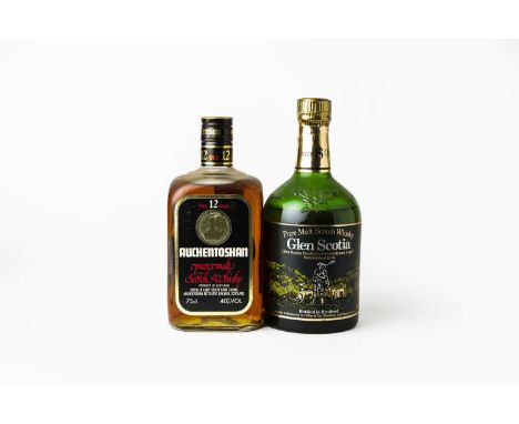 Auchentoshan 12 Years Old Pure Malt Scotch Whisky, 1980s bottling, 40% vol 75cl (one bottle), Glen Scotia 8 Years Old Pure Ma