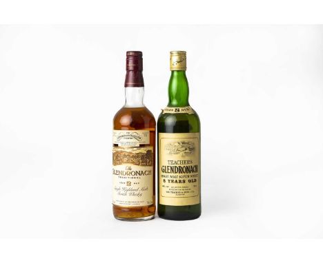 Teacher's Glendronach 8 Years Old Single Malt Scotch Whisky, 1980s bottling, 40% vol 75cl, The Glendronach 12 Years Old Singl